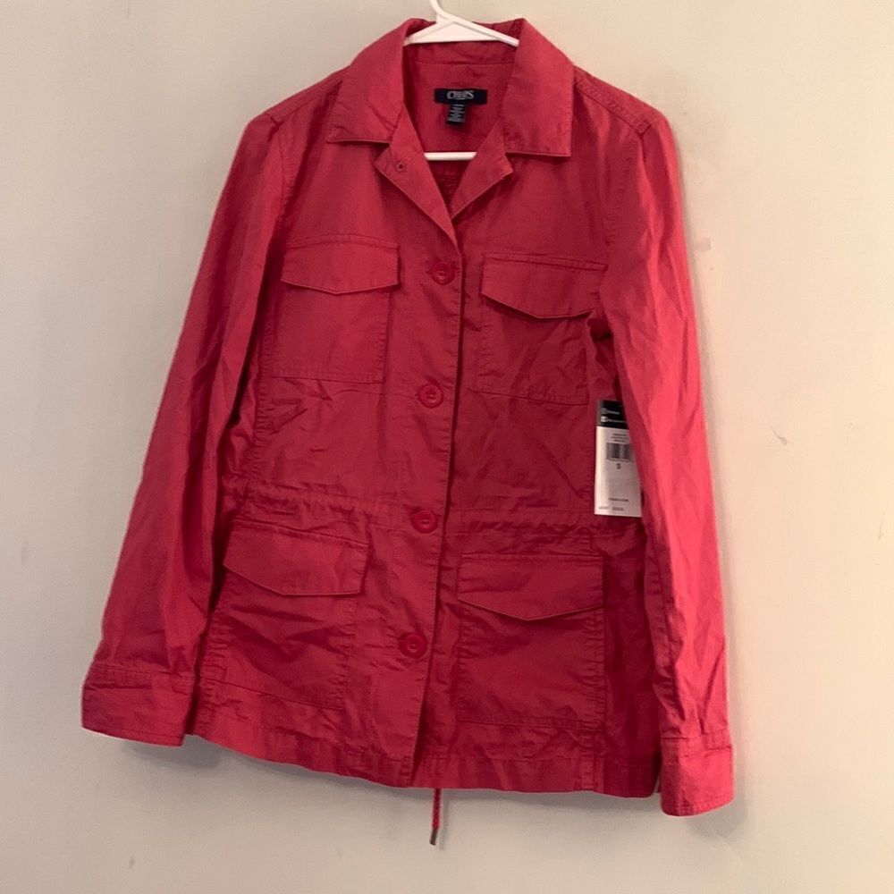 Chaps Amalfi red utility jacket Size S NWT